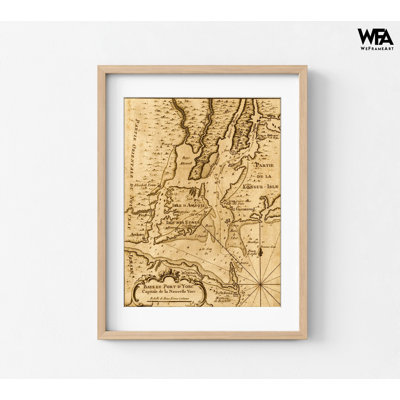 Carte française de New York-îles et port, New York, reproduction d'affiche, décor de port antique, carte de l'art du port, affiche de l'histoire française