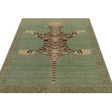 Distressed Homage Hand Knotted Wool Animal Print Area Rug