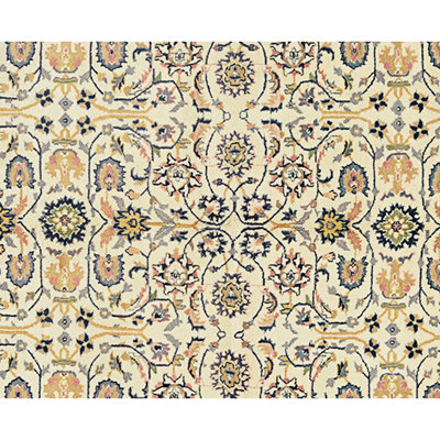 High-Quality Hand-Knotted Ivory Area Rug
