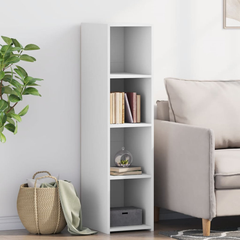 Anthani 124cm H x 30cm W Bookcase, 124cm H x 30cm W x 41cm D, White