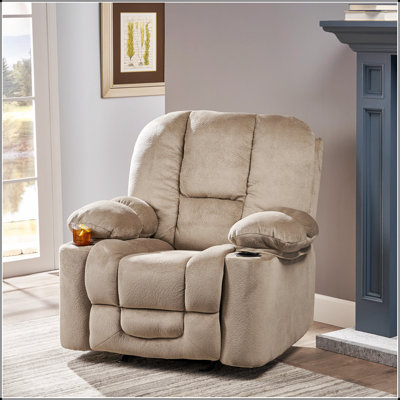 Fauteuil inclinable manuel luxueux avec tissu doux pour la peau, deux porte-gobelets et conception ergonomique pour un confort ultime