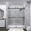 Porte de douche coulissante double sans cadre l 56 à 60 po x H 70 po, verre trempé clair de 8 mm de diamètre avec couche de finition facile à nettoyer, noir mat avec système de tampon