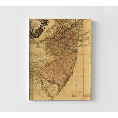 Province Of New Jersey 1777, Antique Map Of New Jersey Decor, Old US Map, Rustic Cabin Wall Art, Bedroom Wall Art, Office Art Print