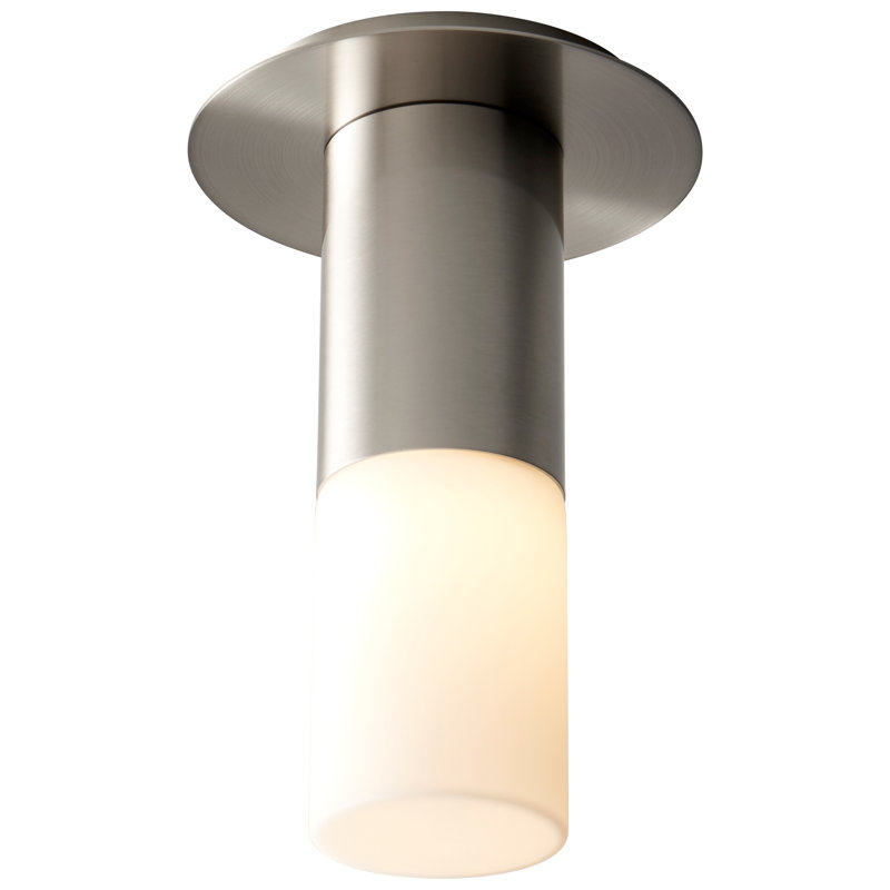 Plafonnier encastré 1 lumière 5,88 po Annaley, Nickel satiné, H 9 x l 5,88 po x P 5,88 po