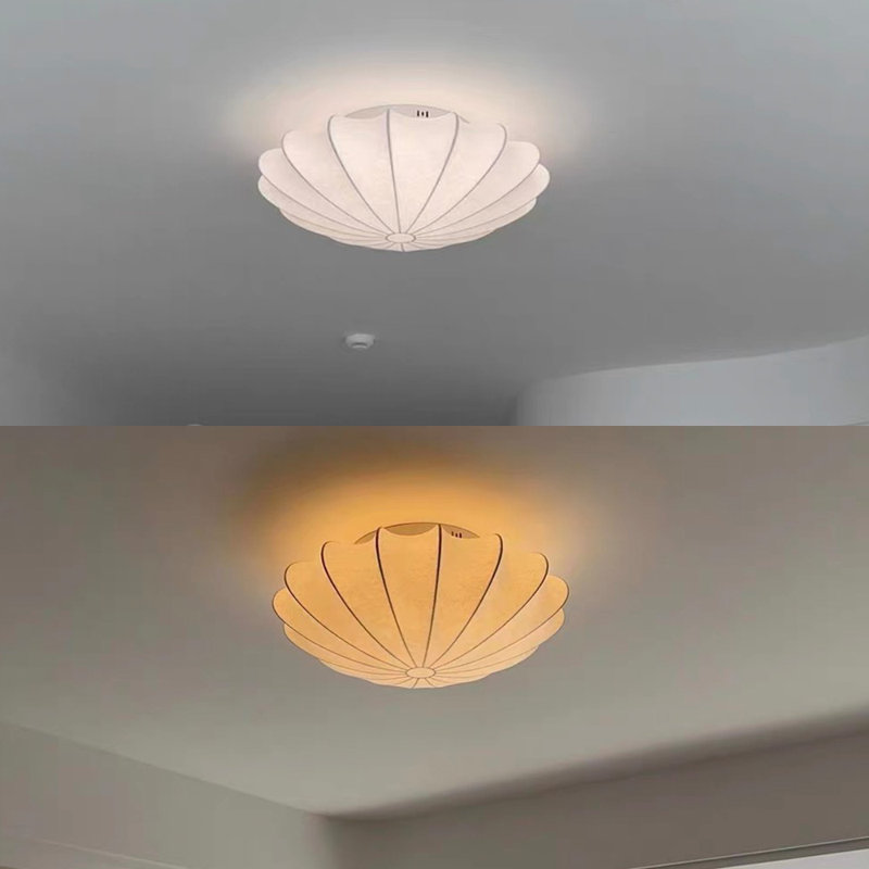 Aneve Silk Flush Mount - Modern 3-Light Seashell Design