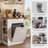 10 Gallon Tilt-Out Trash Cabinet with Drop Leaf, Drawer & 3 Side Shelves, White