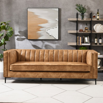 Pecora 84 " Faux Leather Sofa