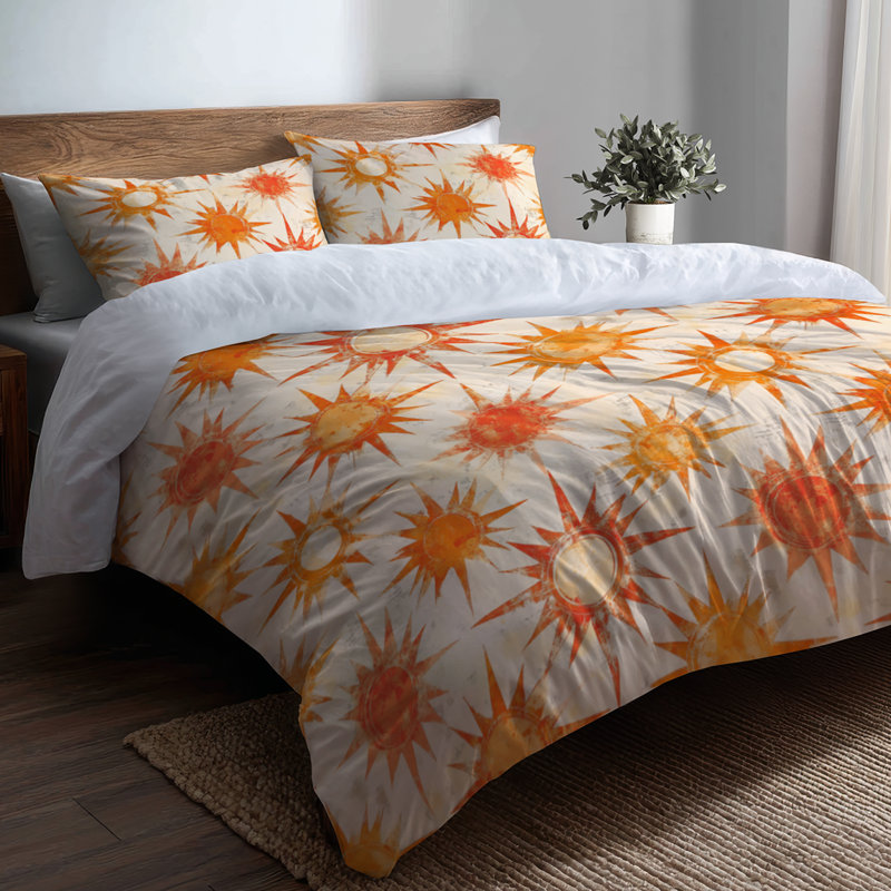 Ensemble de literie Starburst de 6 - Ensemble de literie édredon Boho, Queen Comforter + 3 Additional Pieces