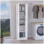 Armoire de rangement Lilo, crochets à balai, tablettes intérieures - blanc