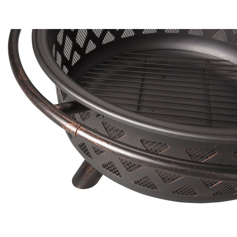 Bronze Lattice Design Wood Burning Outdoor Fire Pit
