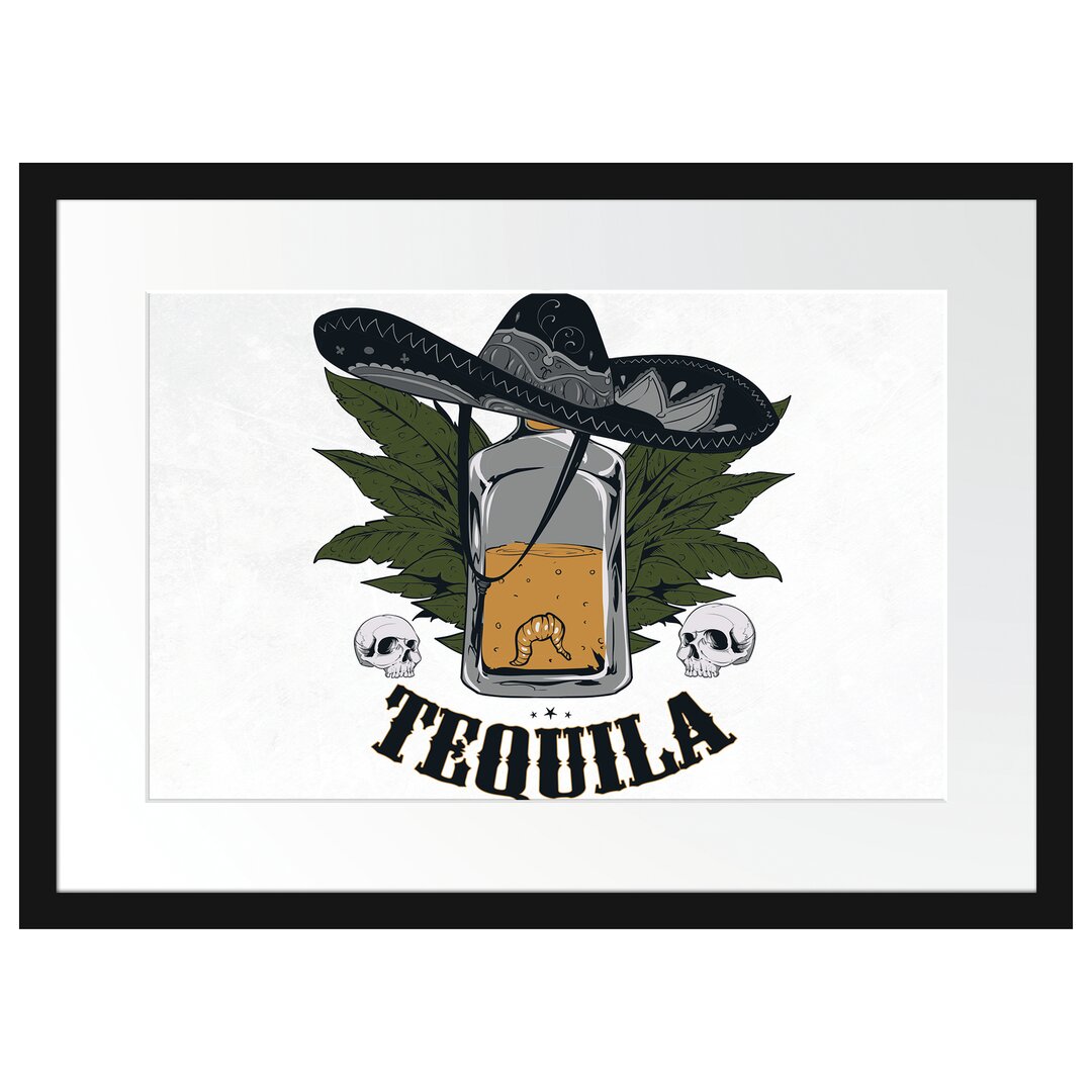 Gerahmtes Poster Wurm Tequila Light