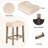 Tasneema 3 Person Bar Table Set with Power Outlet,Dining Bar Table and Chairs Set,Bar Table Set with 3 Padded Stools-1624084785