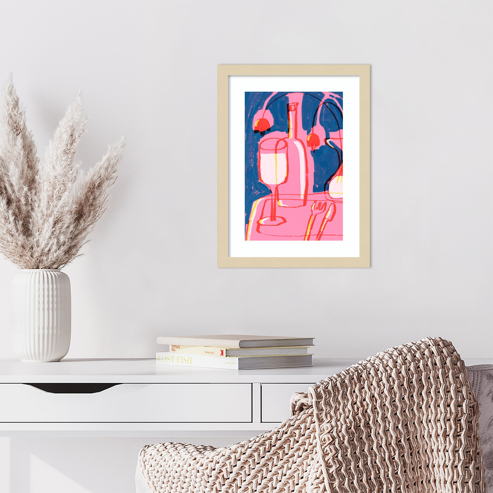 Neon Still Life No 4 by Treechild Wood Framed Wall Art Print, Brown, 17" H x 13" W