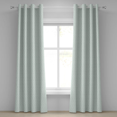 Ambesonne Botanical Grommet Curtain Branches Leaves Spring 50" x 72" Pale Mint Green White
