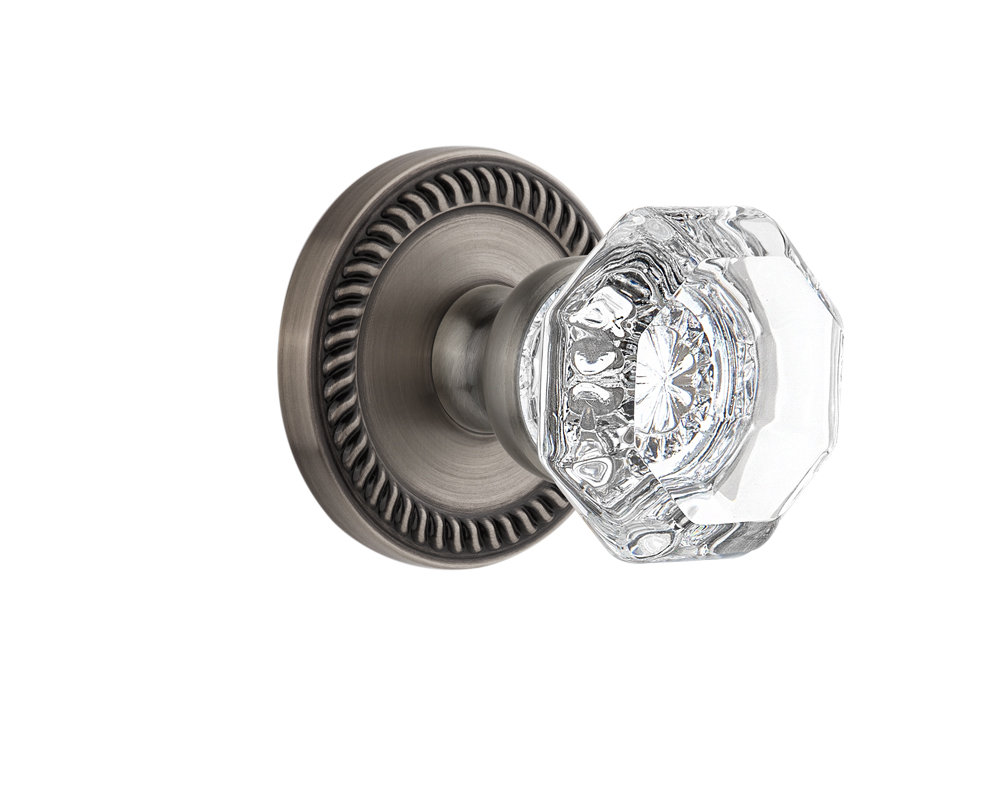Grandeur Newport Rosette Passage with Chambord Crystal Door Knob Grandeur 