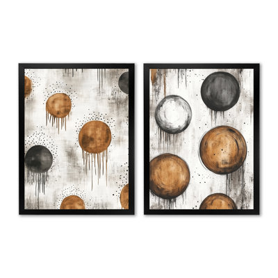 Earthbound Boho Rhythm I - Ensemble de 2 grandes affiches abstraites bohèmes