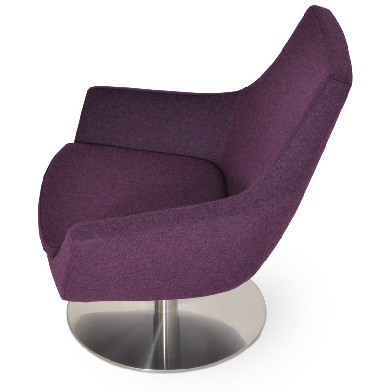 Rebecca 31" W Swivel Lounge Chair, Deep Maroon
