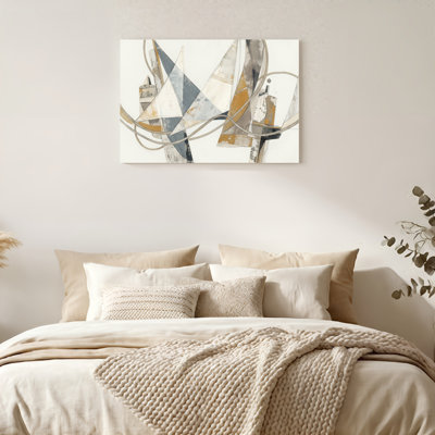 «Gallery Wrap», art mural sur toile pour le salon, la chambre à coucher, le bureau ou le vestibule - décoration murale décorative avec motif géométrique abstrait