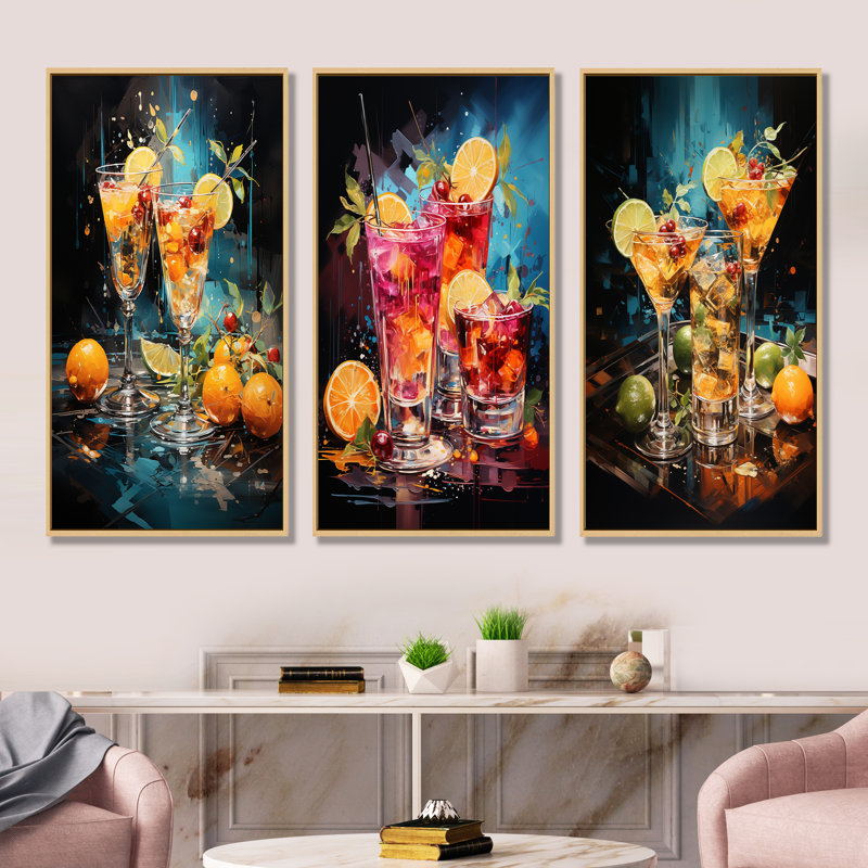 Artful Mixology Cocktail Melody, Cadre flottant brun, H 32 po x l 48 po