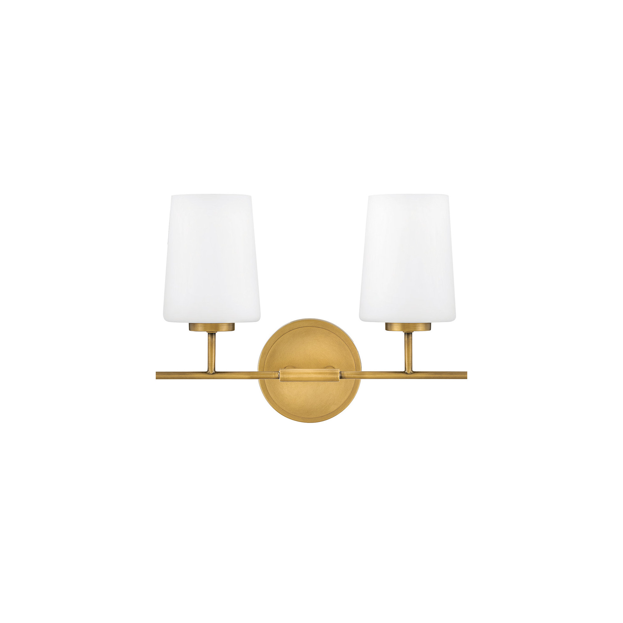 Fitz 4 Light Frosted Dimmable Vanity Light, Lacquered Brass
