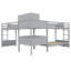 Lit simple superposé en forme de L simple gris avec bureau intégré, 4 tiroirs, ports USB et prise de courant-1999284281