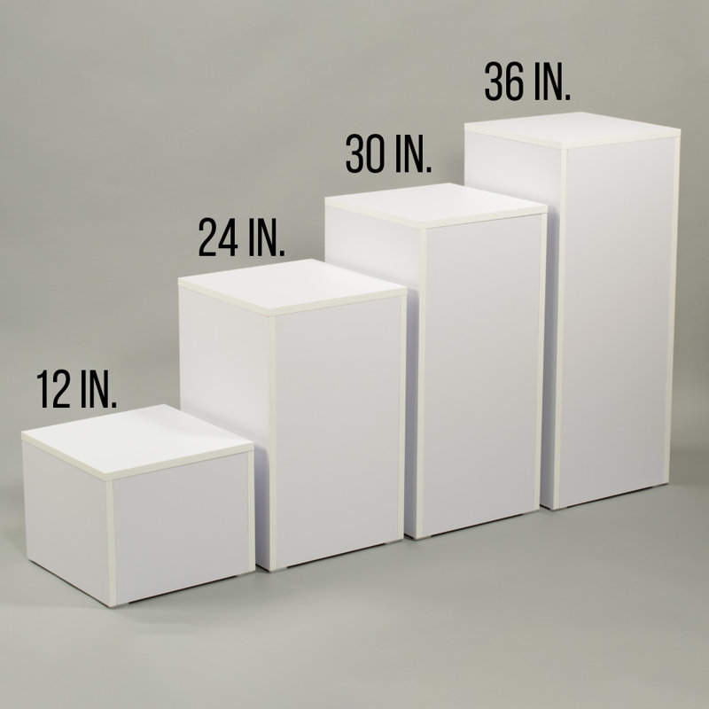 Présentoir en stratifié avec plateau carré H 12 po x l 15 po, Blanc