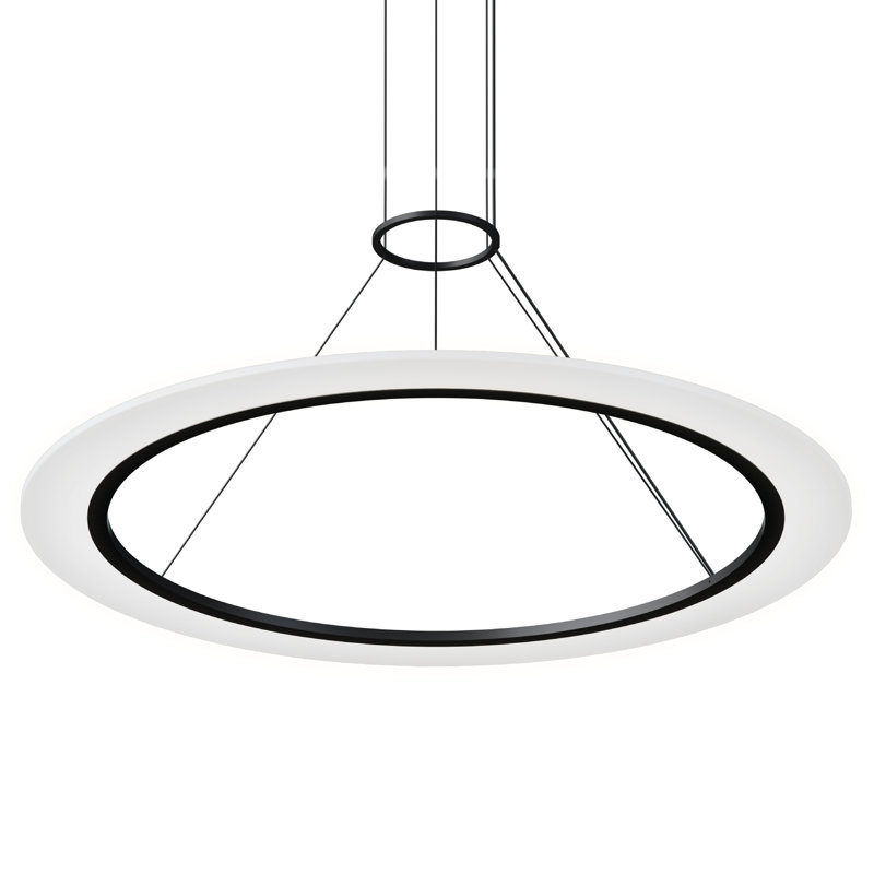 Arctic Rings 1 - Light LED Pendant, Satin Black, 0.5" H x 37.5" W x 37.5" D