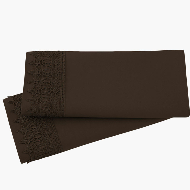Deux taies d'oreiller en microfibre Eldon par Southshore Fine Linens, Très grand, Brun chocolat