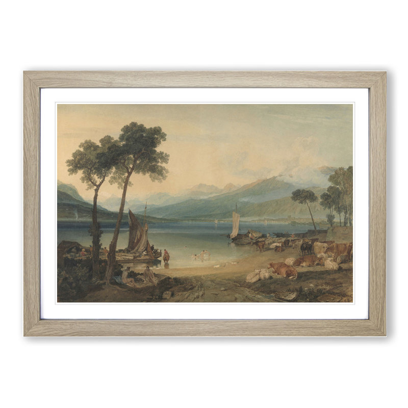 Lake Geneva by Joseph Mallord William Turner - Picture Frame Painting, Oak Framed, 48cm H x 65cm W x 2cm D