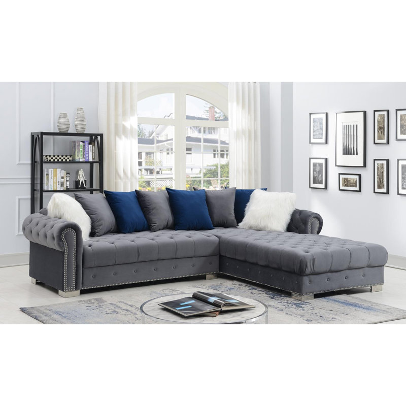 Canapé modulaire 2 pièces noir, Gris