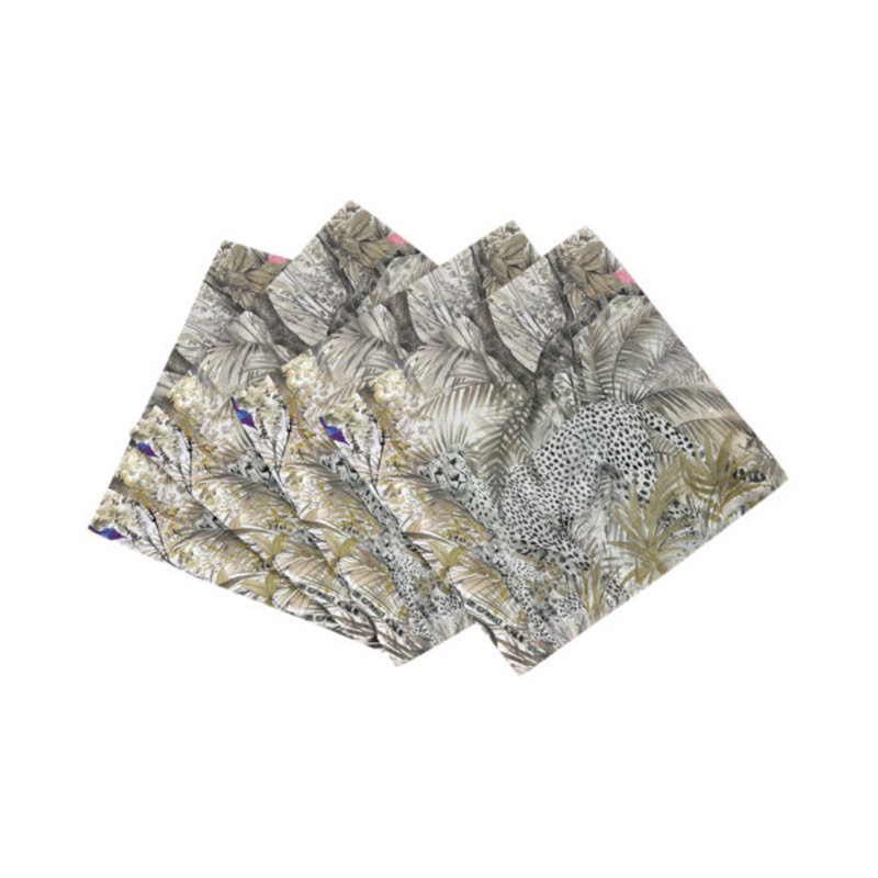 Serviettes de table en satin de coton Arcadia Cheetah