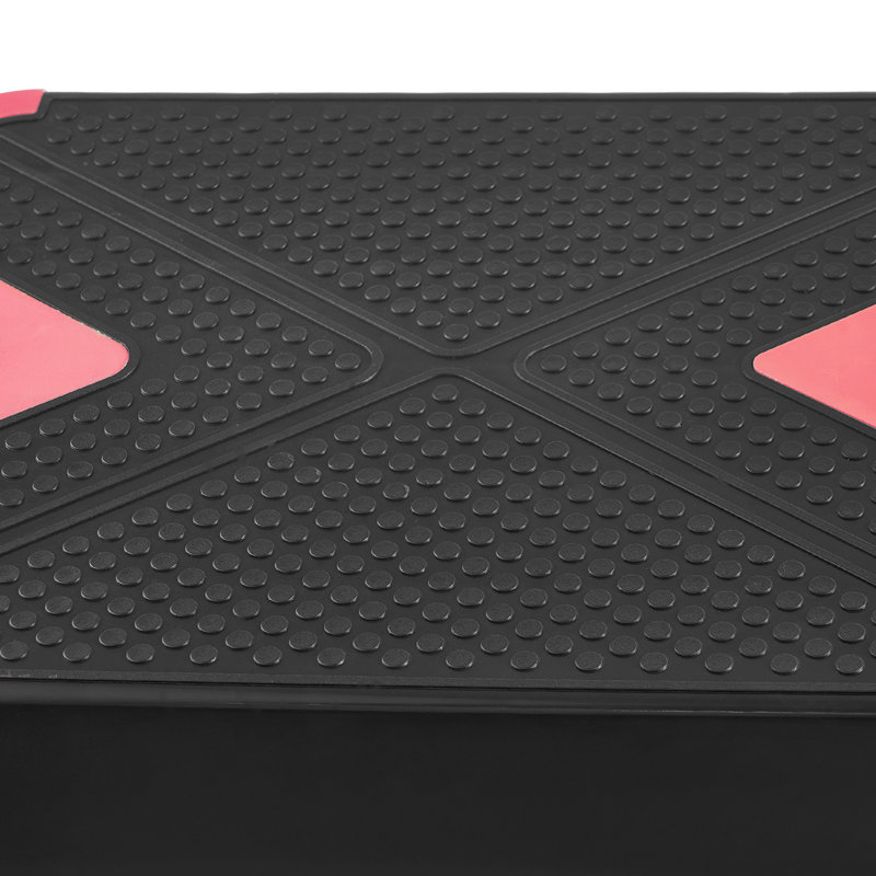 Aerobic Exercise Step Platform Height Adjustable Workout Stepper 4 Riser Red, Red
