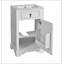 Meuble-lavabo de 20 pouces avec lavabo en céramique, porte à fermeture douce, tablette réglable et support de rangement fixé à la porte - idéal pour les petites salles de bain-404536523