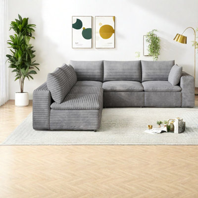 Canapés de nuage de compression, grand canapé moderne modulaire en velours côtelé pour la maison