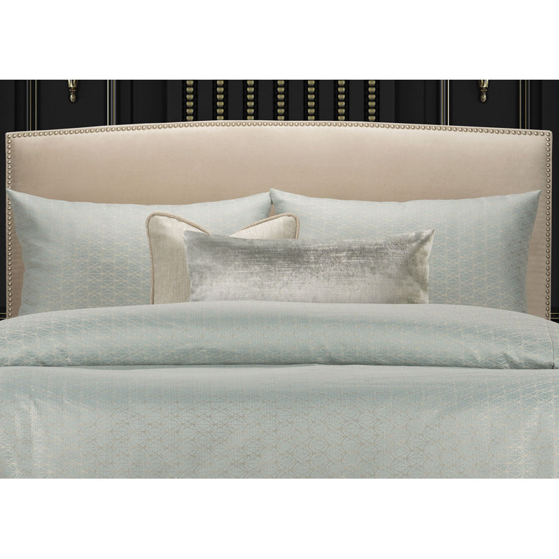 Star Attraction Cotton Blend Duvet Cover & Insert Set, Twin Duvet Cover + 1 Throw Pillows, Mist