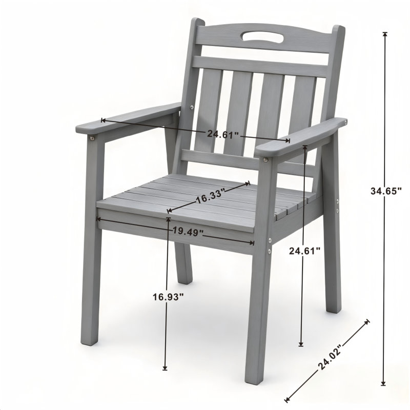 Chaises de patio durables en PEHD, design moderne, parfait pour l'extérieur