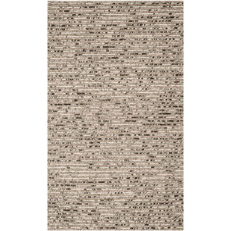 Ferrera Abstract Hand-Knotted Blue/Brown Area Rug, Rectangle 5' x 8'