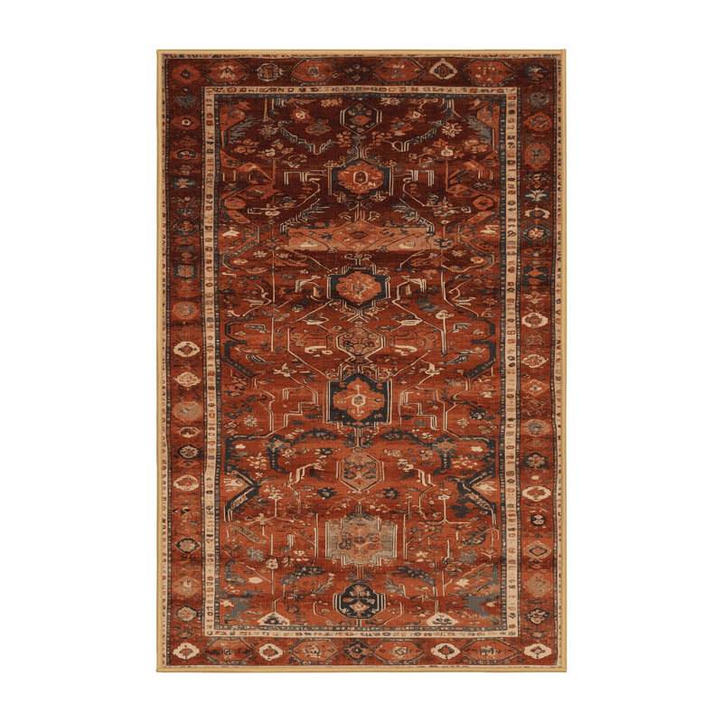 Tapis brun turc lavable à la machine, Tapis de couloir 2 pi x 4 pi