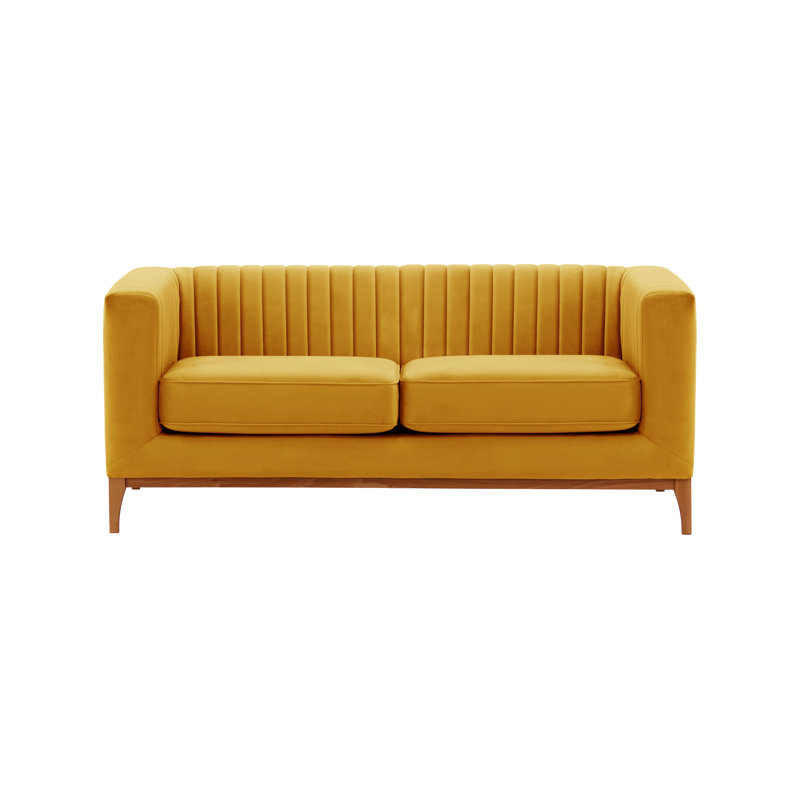 Buie Velvet Sofa, Aveo, Mustard Yellow