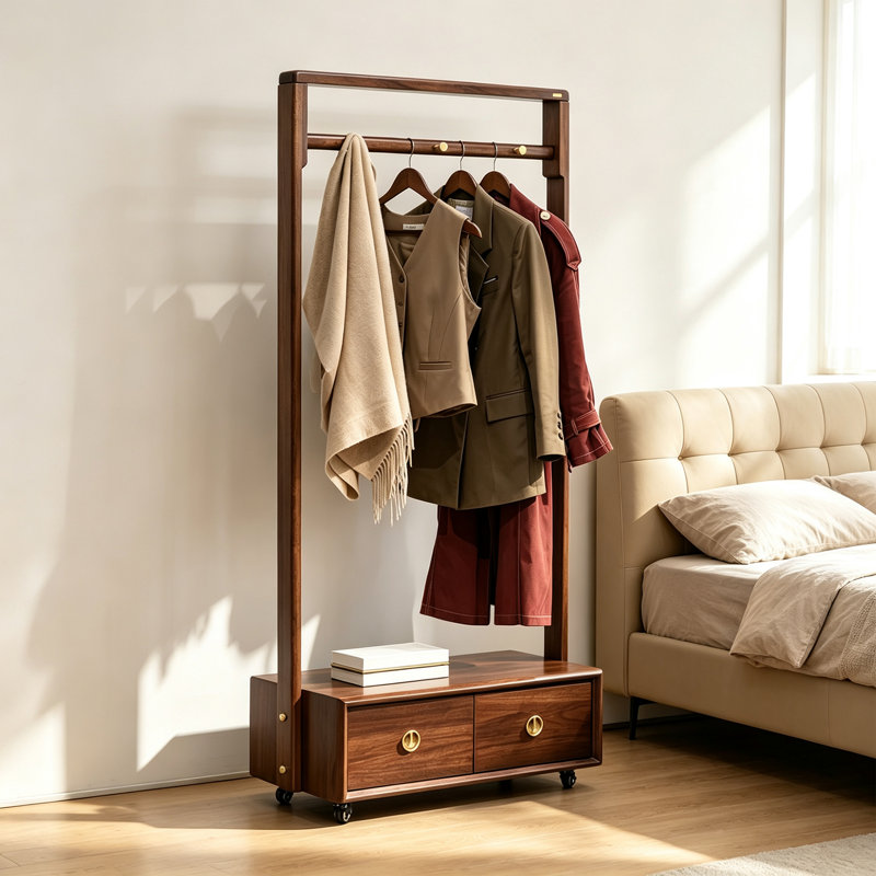 Portemanteau sur pied en bois wengé