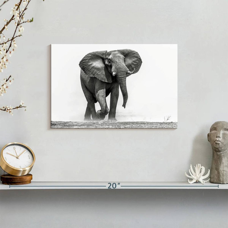 African Elephant Walking, 8" H x 12" W