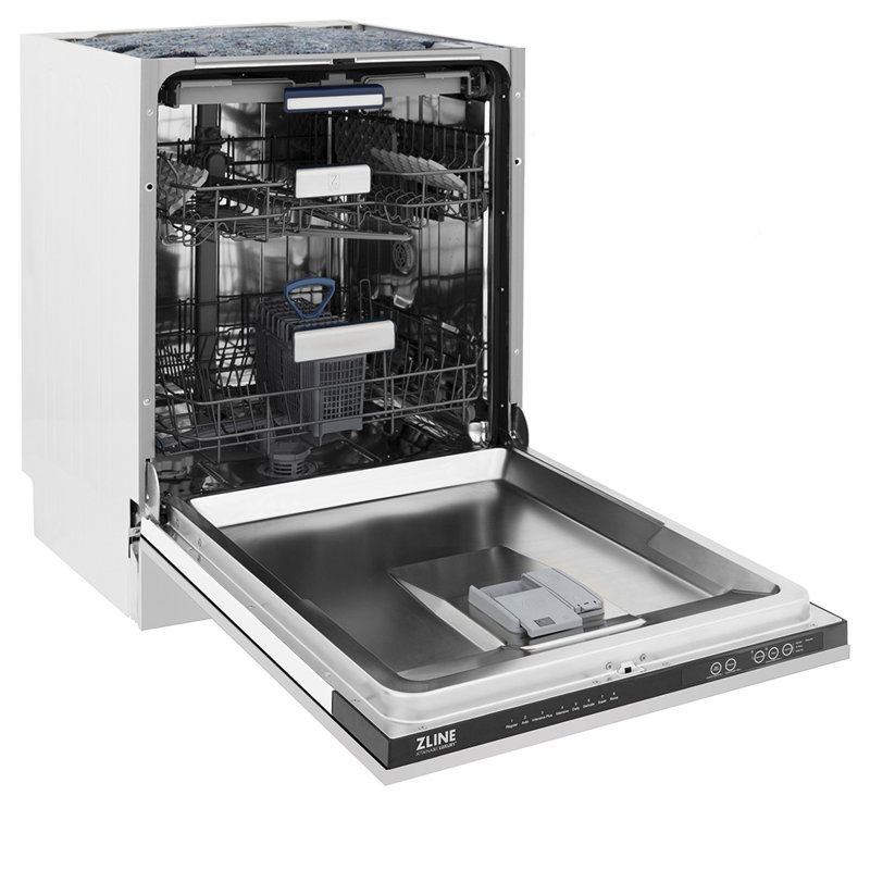 ZLINE 24 in. Tallac Series 3rd Rack Tall Tub Dishwasher, 51dBa, Black Stainless Steel