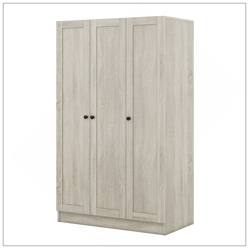 Armoire à 3 portes avec tablettes, Gris