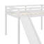 Lit mezzanine double avec glissade, conception multifonctionnelle polyvalente et finition blanche éclatante