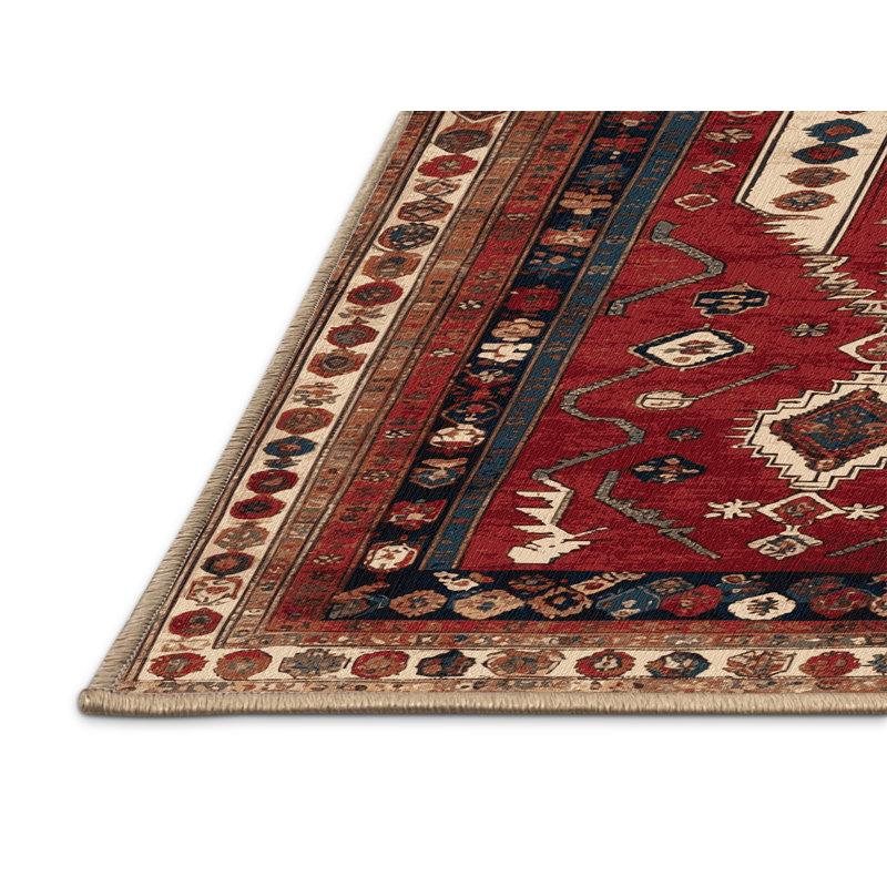 Tapis brun turc lavable à la machine, Rond 6 pi