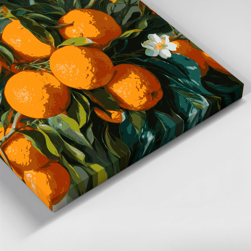 Fruit Tangelo Green Canvas Wall Art, 11" H x 14" W