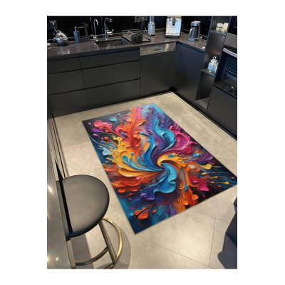 Tapis lavable Creative dans des tons arc-en-ciel