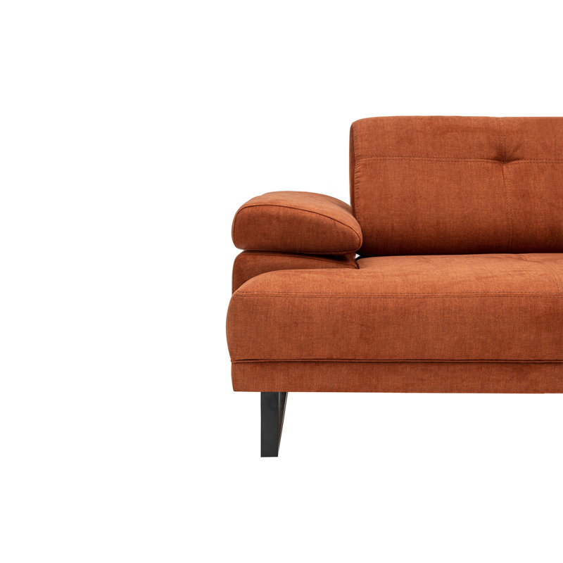 Canapé et méridienne Simmerman, H 32,7 po x l 123,6 po x P 68,5 po, Orienté à droite, Mélange de polyester orange