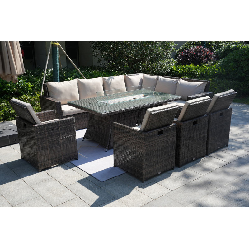 10 - Person Patio Conversation Set with Cushions