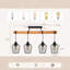 4-Light Burnt Wood Kitchen Island Pendant